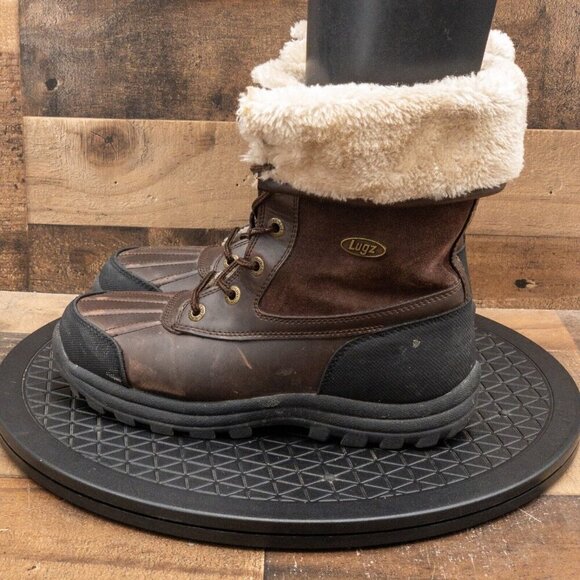 VINTAGE LUGZ TAMBORA WOMENS BOOTS RAIN SNOW BROWN LEATHER LACE UP LINED SIZE 9.5 - Picture 5 of 9
